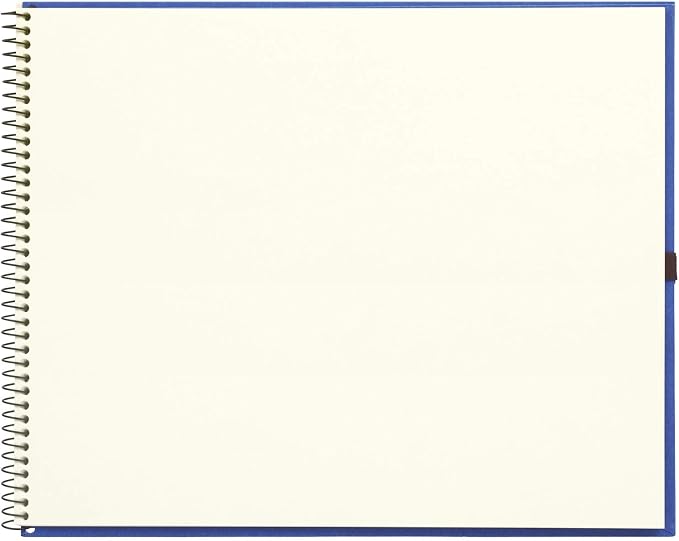 Maruman VifArt Watercolor Artbook- Premium Fine Watercolor Paper, Natural White, F3, 9.02" x 11.57", 15 Sheets/ 30 Pages, Reinforced Cover Sketchbook for Watercolor & Mixed Media, Blue