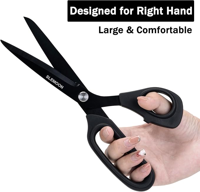 8.5" Scissors All Purpose, Heavy Duty Office Scissor | Sharp Blades and Comfort Grip Handle,Suit for Fabric Cutting, Paper Craft & Sewing Projects, Black
