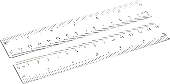 EBOOT 2 Pcs Acrylic Rulers Clear Plastic Rulers Straight Shatterproof Transparent Ruler Measuring Tools with Inch and Centimeter Accuracy for Back to School Supplies Class Office Crafts (6 Inch)
