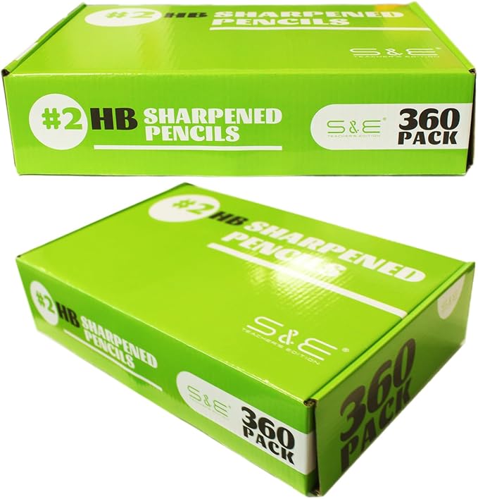 S & E TEACHER'S EDITION 360 Pack Pre-sharpened #2 Pencils with Erasers – HB Lead Bulk Pencil for Classroom, Home & Office – No.2 Pencils Back to School