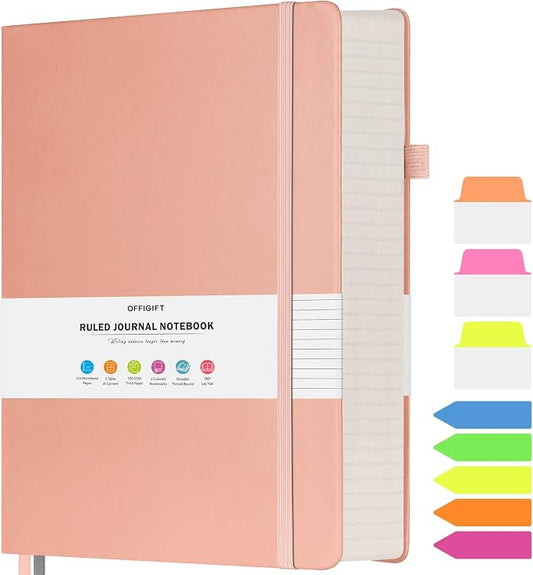 College Ruled Notebook B5, 312 Numbered Pages Diary, Lined Leather Journal | Extra-Thick with 2X Writing Space, 100gsm No Bleed Paper, Hardcover, Lay-Flat, for Work, School, Meeting Notes & Journaling