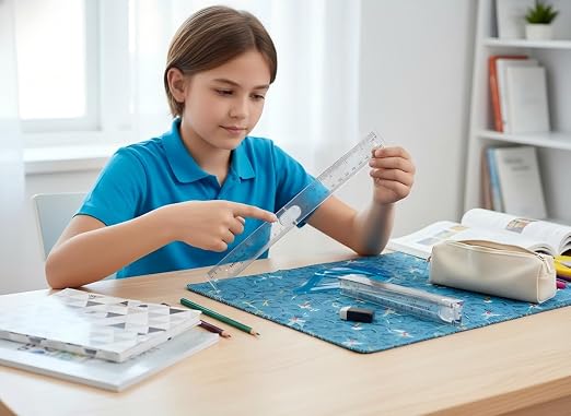 Innovative Design Clear Folding Ruler, Foldable from12 to 6" | Unfolds to a length of 30cm (12"), Reduces to a compact size of 15cm(6 ") When Folded, Ruler 12", Compacted into Pencil Case
