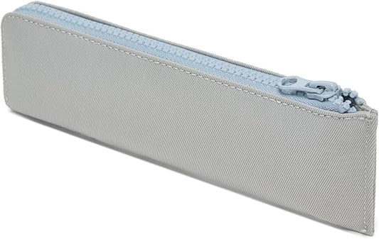 Oxford Pencil Case Slim Pencil Pouch Durable Zipper Stationery Bag Small Travel Use（Light gray/Oxford）
