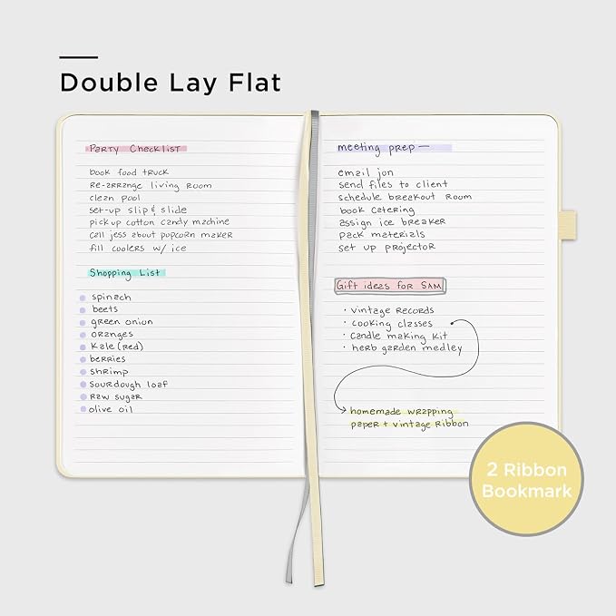 &And Per Se Lined Journal Notebook, 160 Pages, A5 5.7 x 8 inches College Ruled Thick Paper Notebook Journals for Writing, Hardcover Notebooks for Women Men Office School (1 Pack, Light Yellow)