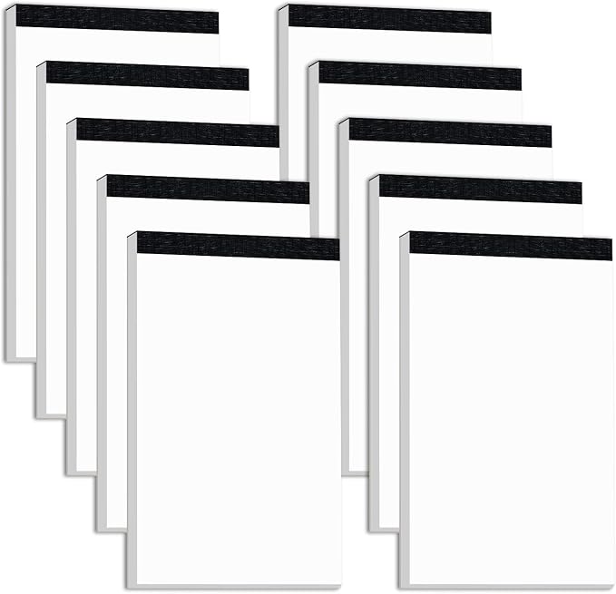 10 Pack Blank Notepad Ruled for Work 50 Sheets Study Servers Daily Planning | Small Notepad 3x5 Inch Note Pads Refills Notes Memo Pads White Paper Pads Writing Pads Scratch Note Pad for Office Supplies