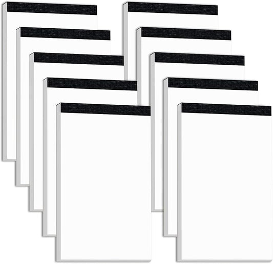 10 Pack Blank Notepad Ruled for Work 50 Sheets Study Servers Daily Planning | Small Notepad 3x5 Inch Note Pads Refills Notes Memo Pads White Paper Pads Writing Pads Scratch Note Pad for Office Supplies