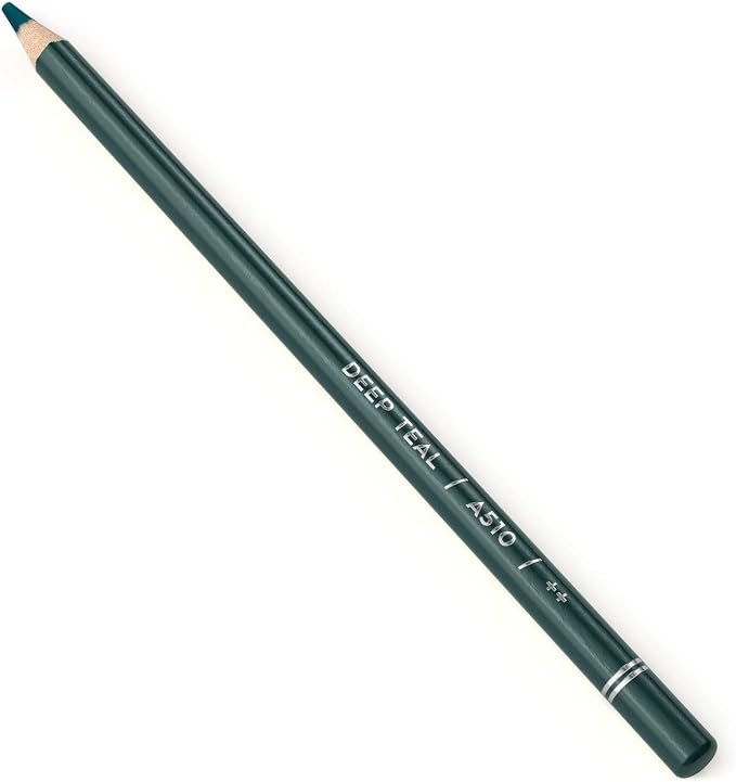 Arteza Colored Pencils, Pack of 3, A510 Deep Teal, Soft Wax-Based Cores, Ideal for Drawing, Sketching, Shading & Coloring