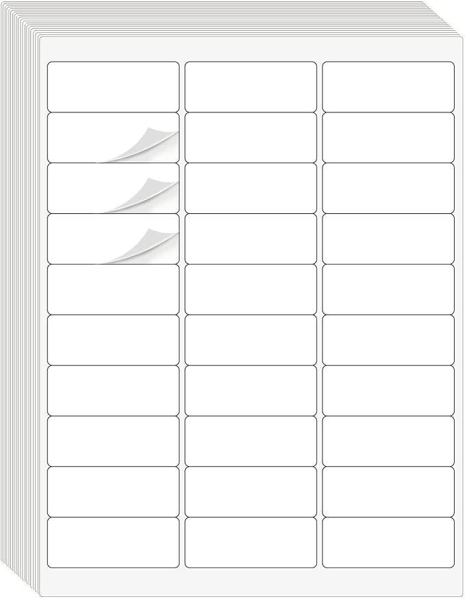 1" x 2-5/8" Address Labels 900 Labels Sticker Paper for Laser/Ink Jet Printer mailing Labels 8.5"×11" White 30 per Sheet