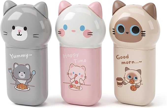 Mabor 3 PCS White Correction Tape Set, Cute Kawaii White Correction Cat Tape Roller for School Office Supplies, Portable Smooth Dry Applicator Stationery Gifts