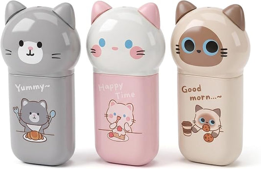 Mabor 3 PCS White Correction Tape Set, Cute Kawaii White Correction Cat Tape Roller for School Office Supplies, Portable Smooth Dry Applicator Stationery Gifts