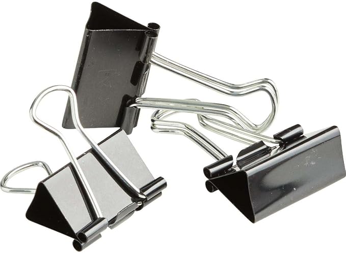 Staples Medium Metal Binder Clips, Black, 1 1/4" Size with 5/8"Capacity