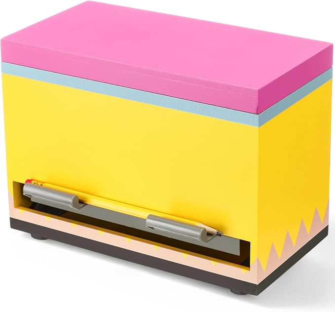 Yalikop 1 Pc Wooden Pencil Dispenser for Classroom Pastel Wood Pencils Holder for up to 200 Pencils Reusable Straw Dispenser for Home Office Teachers Supplies Storage (Pencil,Pink,Yellow)