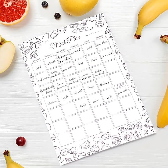 Magnetic Weekly Planner & Meal Planner Notepad Set, 6" x 9" Undated Planning Notepad for Refrigerator, Weekly Schedule Organizer and Meal Planning Pad, Tear-Off Desk Planner for Home, School & Office