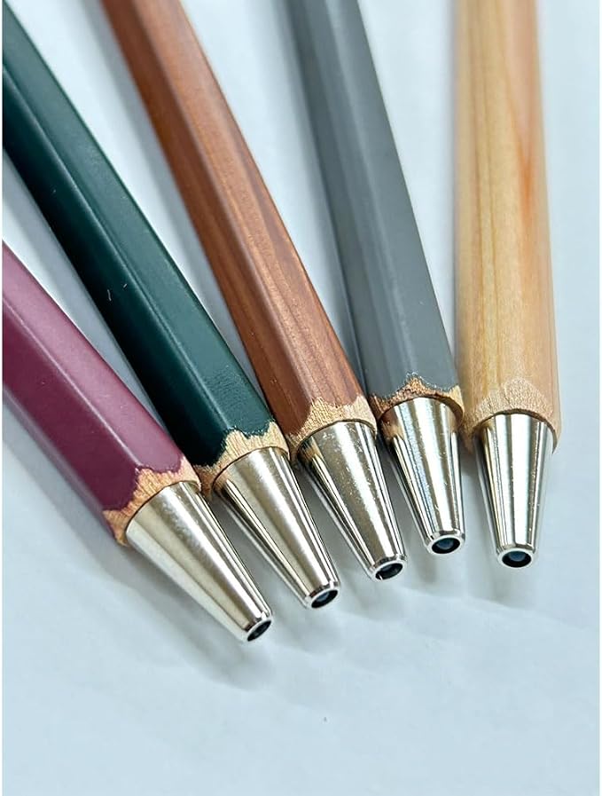 Kitaboshi 1.0mm Ballpoint Pen, Wooden Barrel, Adzuki Red (Burgundy), 1ea (W-600AZ)