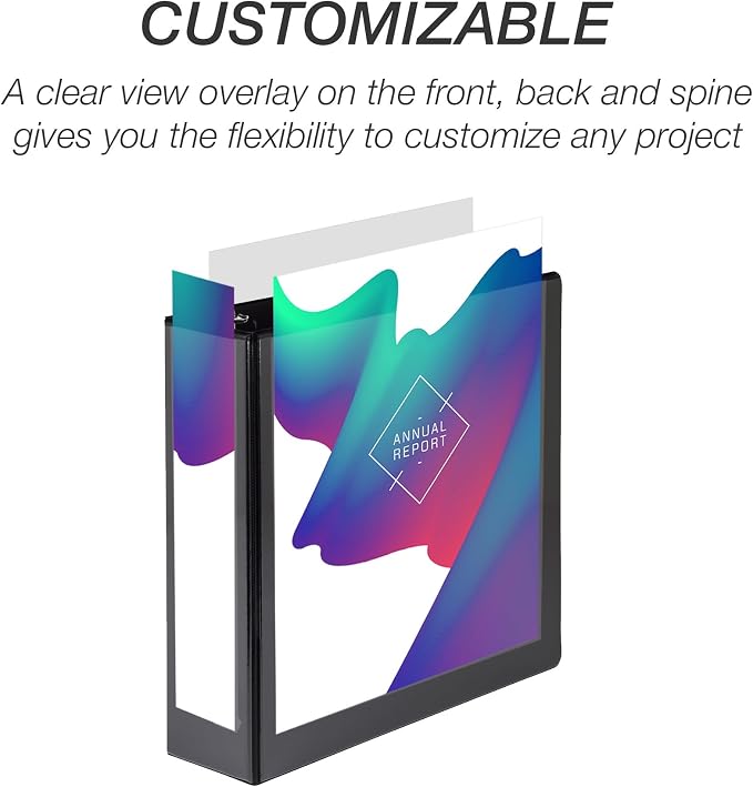Samsill Economy 3 Inch 3 Ring Binder Bulk Pallet, Round Ring Binder, Customizable Clear View Cover, Black, Pallet of 288 Binders in 24 Cartons