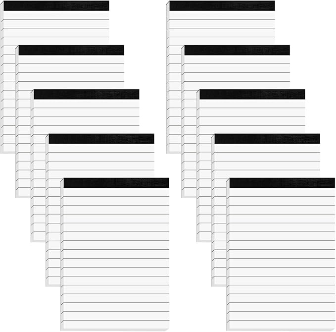 Nichela Notepad for Daily Planning and Organization of Work – 4 x 6-inches Lined Paper – Thick Bright White Paper – 30 Pages – Note Pads Ruled Pages – Pack of 10