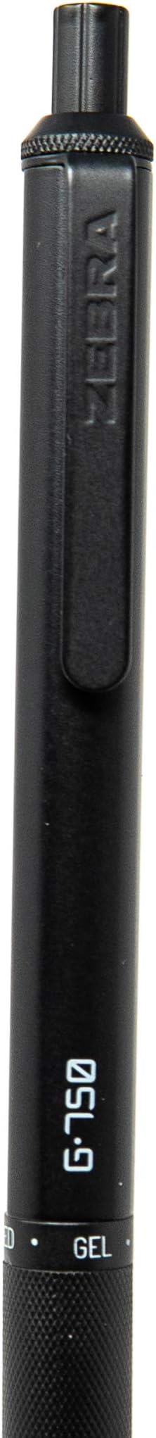 Zebra Pen G-750 Black Brass Retractable Gel Pen, Black Ink, 0.7mm, 1-Pack