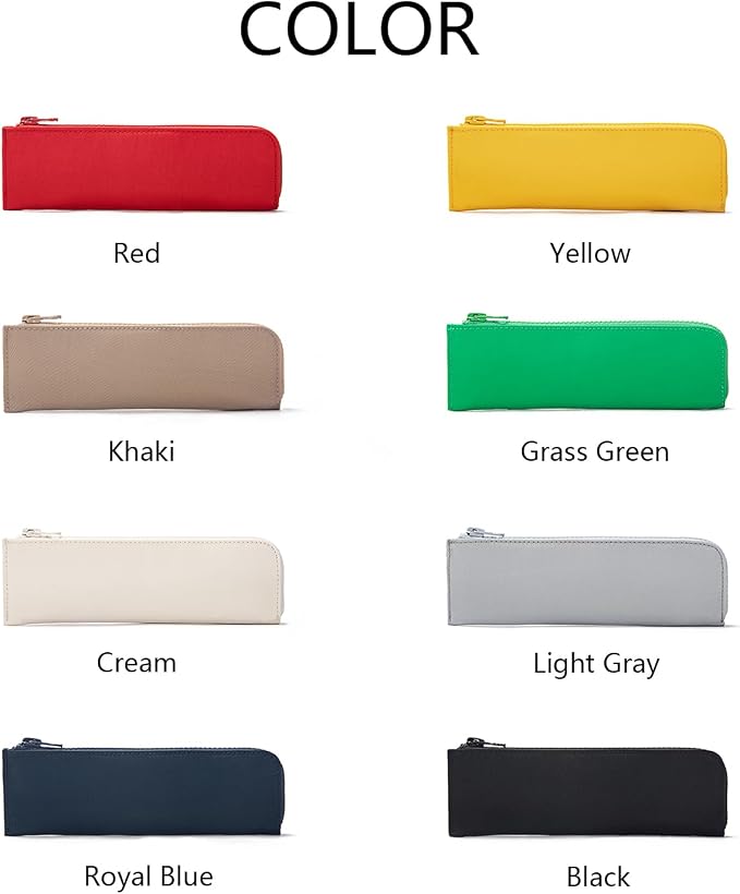 Oxford Pencil Case Slim Pencil Pouch Durable Zipper Stationery Bag Small Travel Use（Light gray/Oxford）