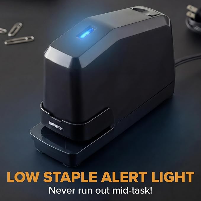 Bostitch Office Impulse Heavy Duty Electric Stapler Value Pack, 45 Sheet Capacity, Includes 5,000 Staples, No-Jam, Faster Stapling, Black