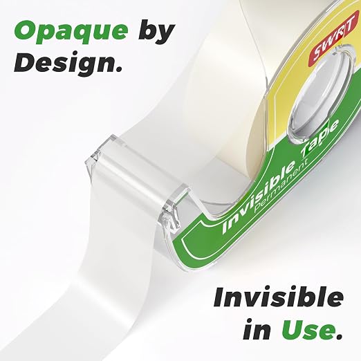 SWRT Invisible Tape with Dispensers, 3/4 in x 800 in, 6 Rolls, Matte Finish | Matte Invisible Finish, Writable Surface, Smooth Cutting, Clean Look for Gift Wrapping, Office, School & Home Use