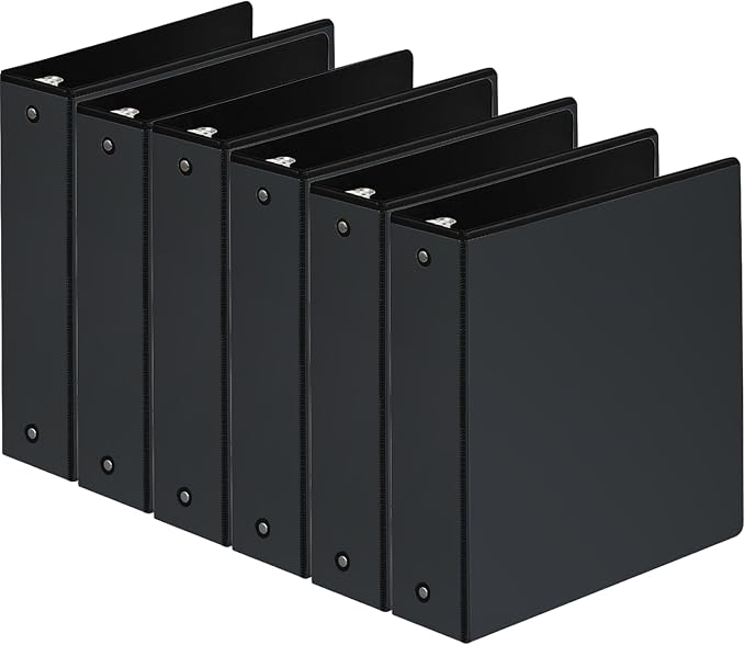 SUIN 2-Inch 3-Ring Binders with 2 Interior Pockets, Heavy Duty Clear View Presentation Binder Holds 425 Sheets Letter Size, Office School Home,6 Pack