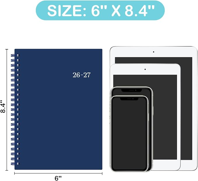 2026-2027 Planner - Planner 2026-2027, July 2026 - June 2027, 6" x 8.4" | Flexible PP Cover, A5 Thick Paper, Twin-Wire Binding, 26-27 Planner Weekly and Monthly for Office, School Planning- Blue