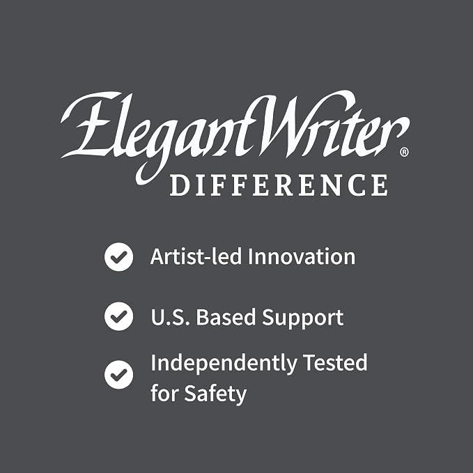 Speedball Elegant Writer Acid-Free Non-Toxic Water Based Calligraphy Marker, Chisel Tip, Assorted Size, Black, Set of 4