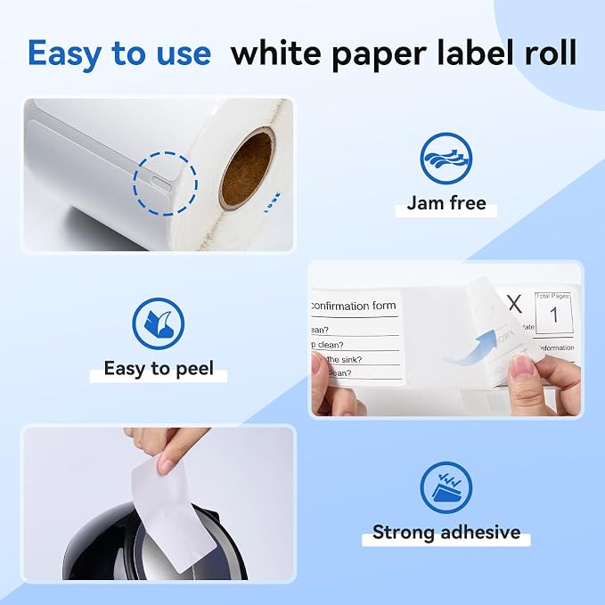 Compatible with Dymo Labelwriter 30256 Large Shipping Labels 2-5/16'' x 4'' | Thermal white paper label, for LW 450 Twin Turbo Duo printer, 59 mm x 102 mm, 300/Roll, 1 Roll, Black on white