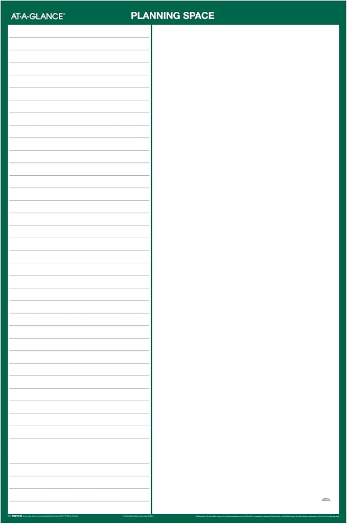 AT-A-GLANCE 2026 Erasable Calendar, Dry Erase Wall Planner, 24" x 36", Large, Vertical, Reversible (PM2102826)