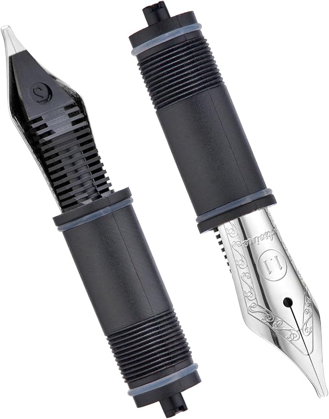 Asvine Set of 3 Number 6 Fountain Pen Replacement 1.1 Stub Nibs Silver - Compatible with V169, P20, P30 and V126