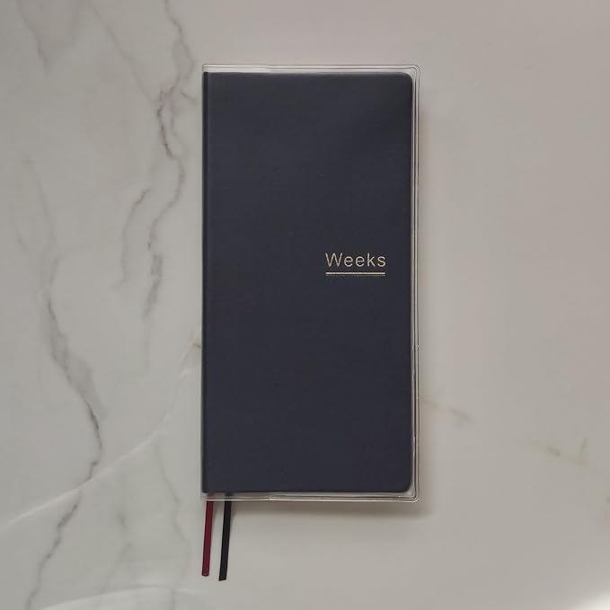 Undated Weekly Planner Notebook Pocket Organizer Appointment Book Journal Notebook A6 Week Plan Notepad (Black with cover)