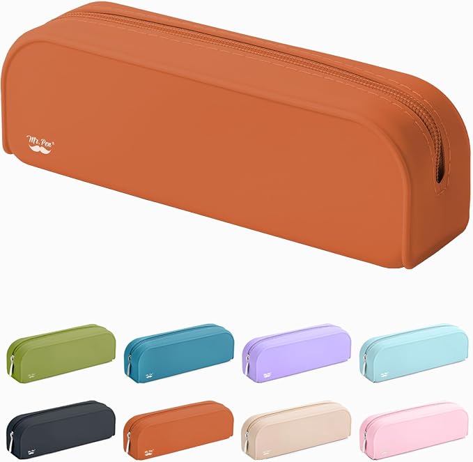 Mr. Pen- Silicone Pencil Case, Aesthetic Pencil Bag for Women, Makeup Pouch | Multifunctional Pouch for Stationery, Cosmetics and Electrical Goods Storage