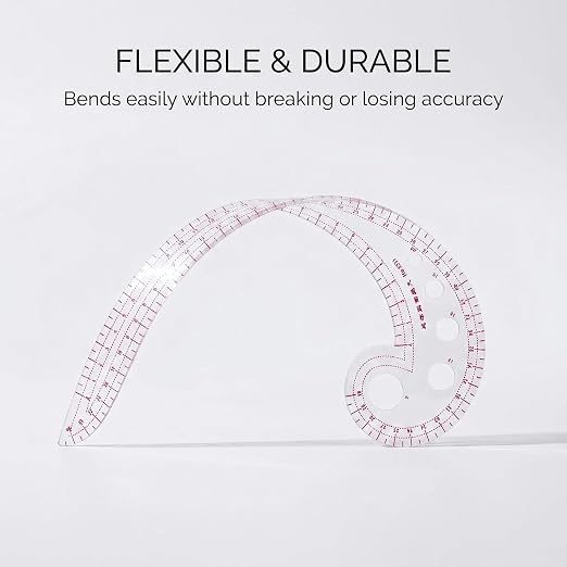 Fashion Clear Metric Sewing Ruler Set, French Curve Pattern Ruler Kit for Beginners Tailors Designers (A-9-Piece Set)
