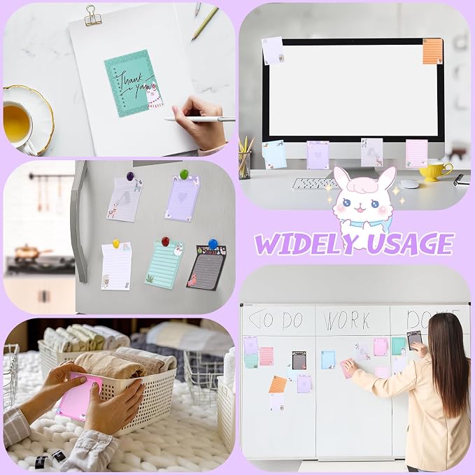 Chiisong 12 Pieces Llama Sticky Notes Cute Animal Alpaca Self Stick Notepads Gift for Mexican Camel Theme Party, 3x4 Inch No Drama to Do List Cactus Notepads Llama Gifts for Home and Office