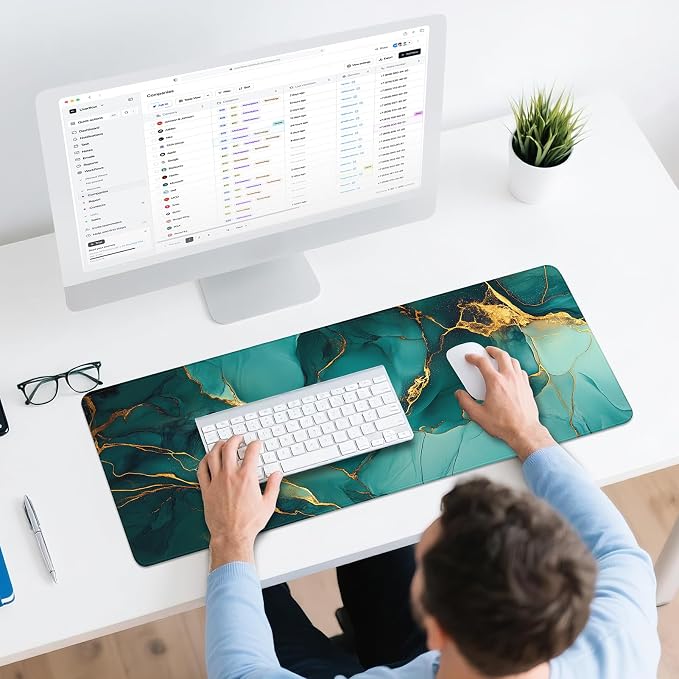 Gaming Mouse Pad - (31.5"×11.8") Marble Large Mouse Pads for Desk - Desk Mat for Keyboard and Mouse with Non-Slip Base, Desks Pad Matfor Game/Office & Home