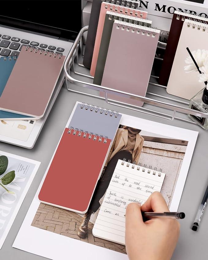 Dynta Small Top Spiral Notebooks Bulk 3x5 Inch, 30 Packs Pocket Notepad, Mini Pads 10 Morandi Colored, Memo Notepads for Home, School, College, Office, Work, Travel, 60 Sheets/120 Pages