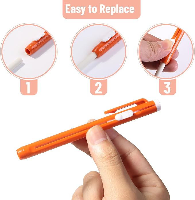 Mr. Pen- Retractable Mechanical Eraser Pens, 6 Pack, Winter Colors | Latex-Free Precision Pencil Erasers for Artists, Students, Drawing, Sketching & Drafting