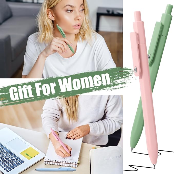 Vitoler Cute Gel Pens, 8 Pack 0.5mm Fine Point Pens with Fidget Quick Dry | For Women, For Teachers, For Nurses, Smooth Writing, Liquid Ink, For Badge, Black ink, Felt Tip, Medium Point, For Journaling