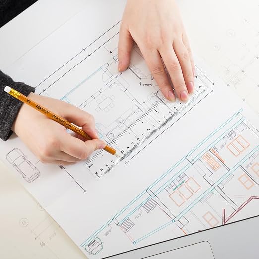 4 Pack Clear Plastic Rulers, 6 Inch & 8 Inch Straight Ruler Set, Transparent Metric & Inch Measuring Rulers for School, Office, Home, Kids, Drafting and Craft
