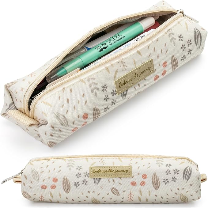 Mr. Pen- Cute Pencil Case Pouch, Multipurpose Canvas Bible Pencil Pouch | Smooth Zipper, Premium Material, Neat Stitches, Ideal for Stationery, Cosmetics, Electronics, School, Office, Travel