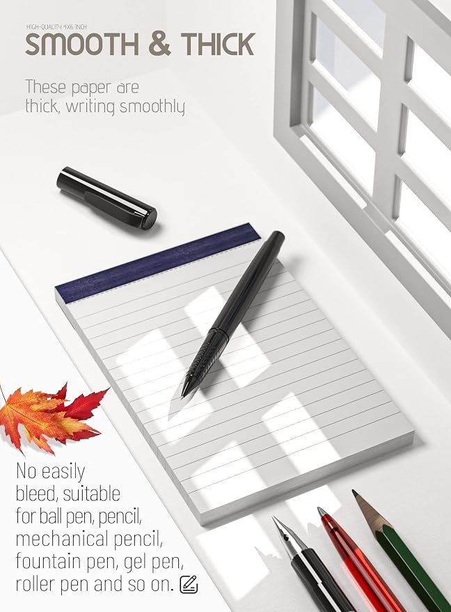 Notepads 4x6 Small Note Pads 4x6 Lined Writing Pads of Paper 4x6 Memo Pads 4x6 Small Paper Pads 4 x 6 Scratch Pads 4x6 Server Pads 4x6 Small Pocket Notebook 10 Pack Server Note Pads 30 Sheets/Pad