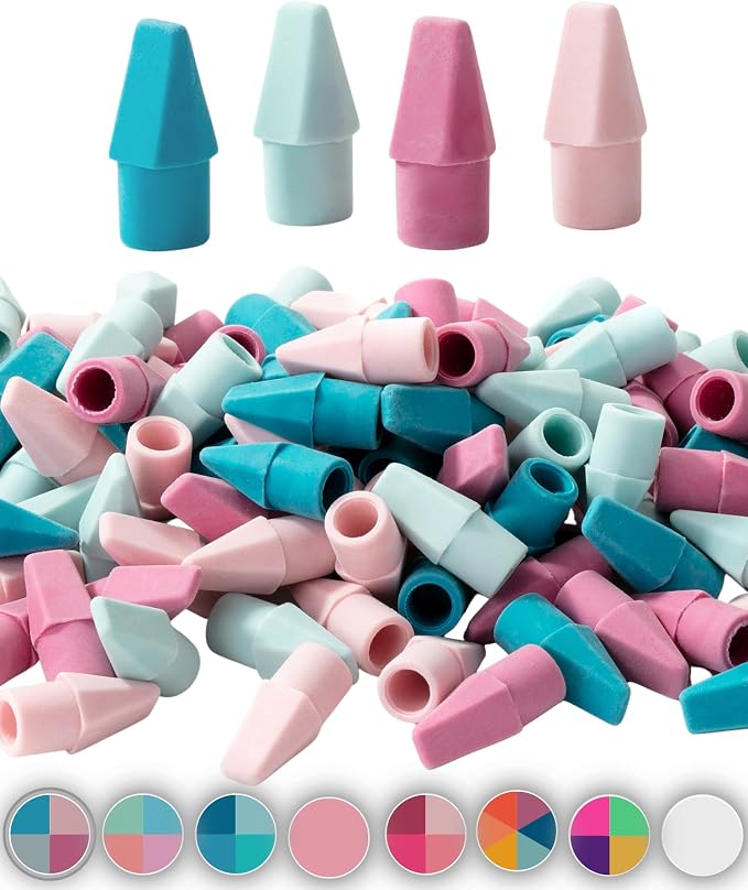 Mr. Pen- Pencil Erasers Toppers, 120 Pack, Muted Pastel Colors | Erasers for Pencil, Pencil Top Erasers