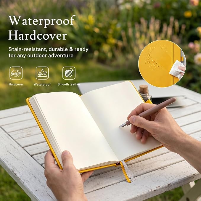 PAGELYST Blank Journal Notebook, 200 Pages,4 Pack Leather Hardcover Notebook, A5 Medium 5.7'' x 8.3'', 100 GSM Thick Paper for Sketching, Drawing, Painting (Pastel & Bright Set)