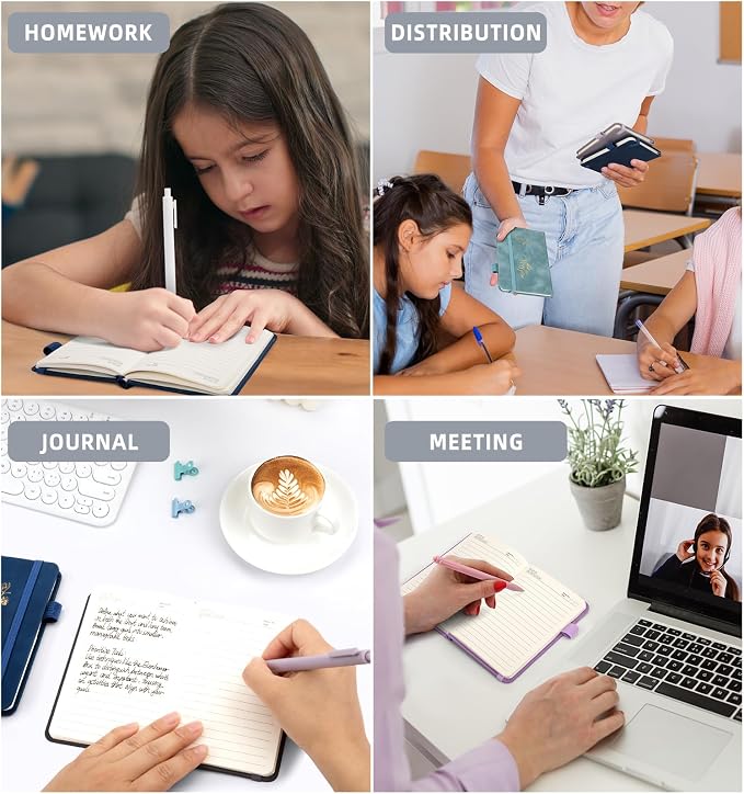 ALKALO 3 Pack Pocket Journaling Notebooks, A6 Small Notebook For Note Taking Journaling Notebooks Journals For Writing Mini Note Pads With Pen Holder 120 Pages 100 GSM Thick Paper(White, Gray, Black)