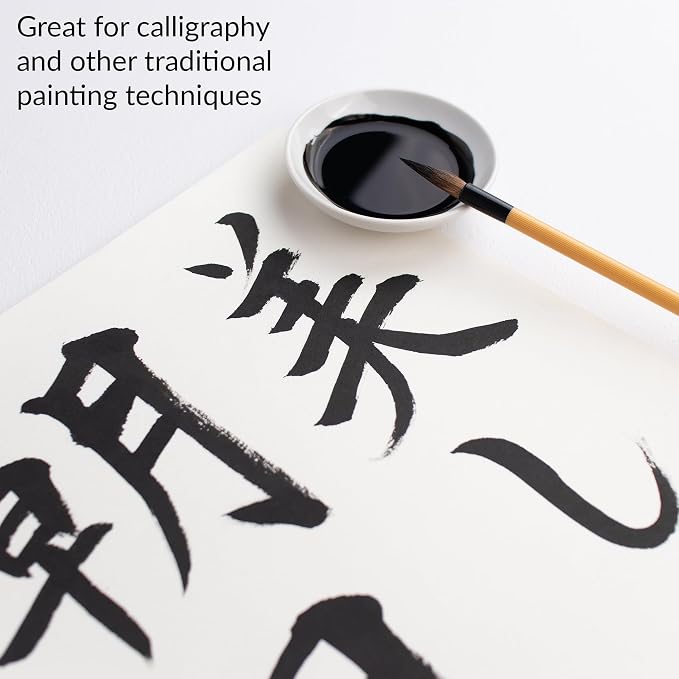 Yasutomo Bokuju Liquid Ink - 6oz Sumi Ink for Calligraphy and Artwork - Black Drawing Ink for use with Japanese Ink Brushes and Dip Pens
