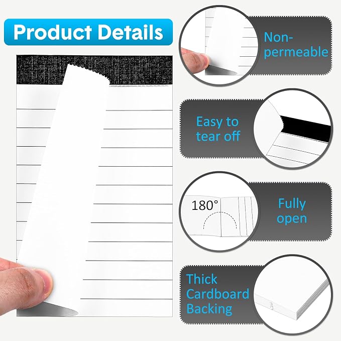 PerKoop 100 Pack Small Note Pads 3 x 5 Inch Lined Notepad Mini Memo Legal Pads with 30 Sheets Refills for Taking Notes Office School Supplies