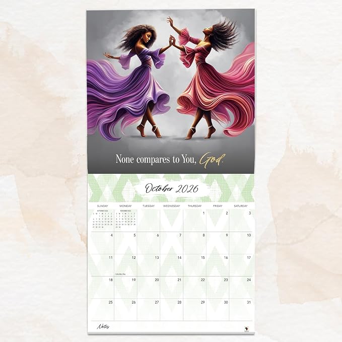 African American Expressions 2026 Wall Calendar – Total Praise – Monthly Calendar Celebrating Black Culture & History, 12x12 Hanging Calendar, 16 Months – Faith-Based Gift for Women