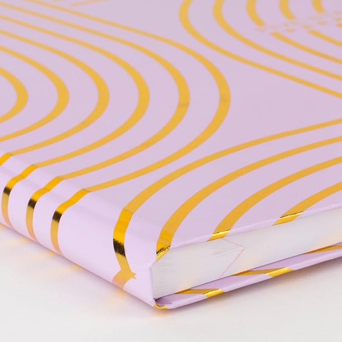 Five Star Composition Book, College Ruled Paper, 7-1/2" x 9-3/4", 80 Sheets, Hardcover, Lilac and Metallic Gold Arches (850111F-AMZ)