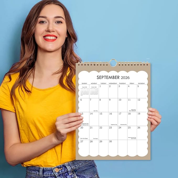 2026 Calendar - 2026-2027 Wall Calendar, July 2026- December 2027, 8.5'' x 11'' Small Calendar, 18-Month Vertical Wall Calendar with Twin-Wire Binding, Hanging Hook & Thick Paper