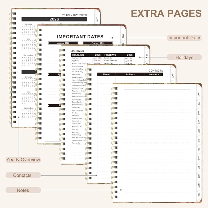 2026 Planner, Weekly and Monthly Calendar Planner Agenda, Jan 2026 - Dec 2026, Planning Academic Book, Office Desk Accessories and School Supplies - A5 (6.3'' x 8.5'')